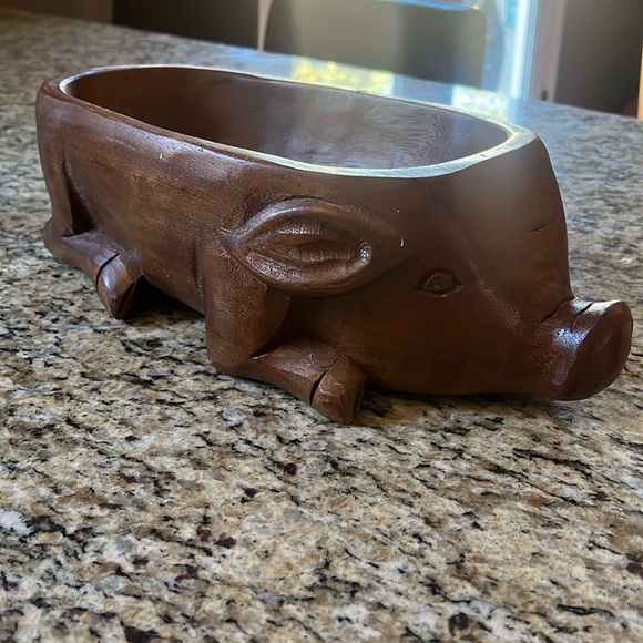 Wooden Pig Bowl - Picture 1 of 5